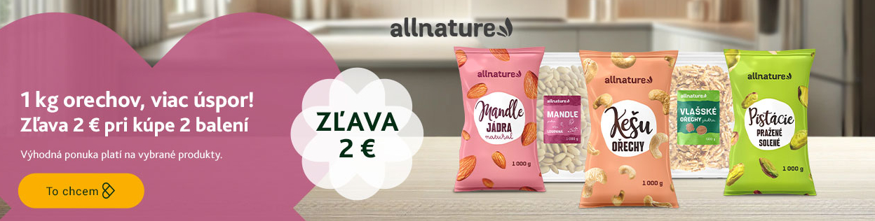 ZĽAVA 2 € na orechy ALLNATURE