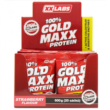 XXLABS 100% Gold maxx proteín jahoda vrecká 20 x 30 g