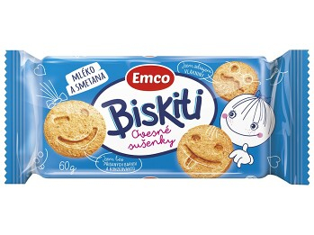 EMCO Biskiti ovsené sušienky Mlieko a smotana 60 g