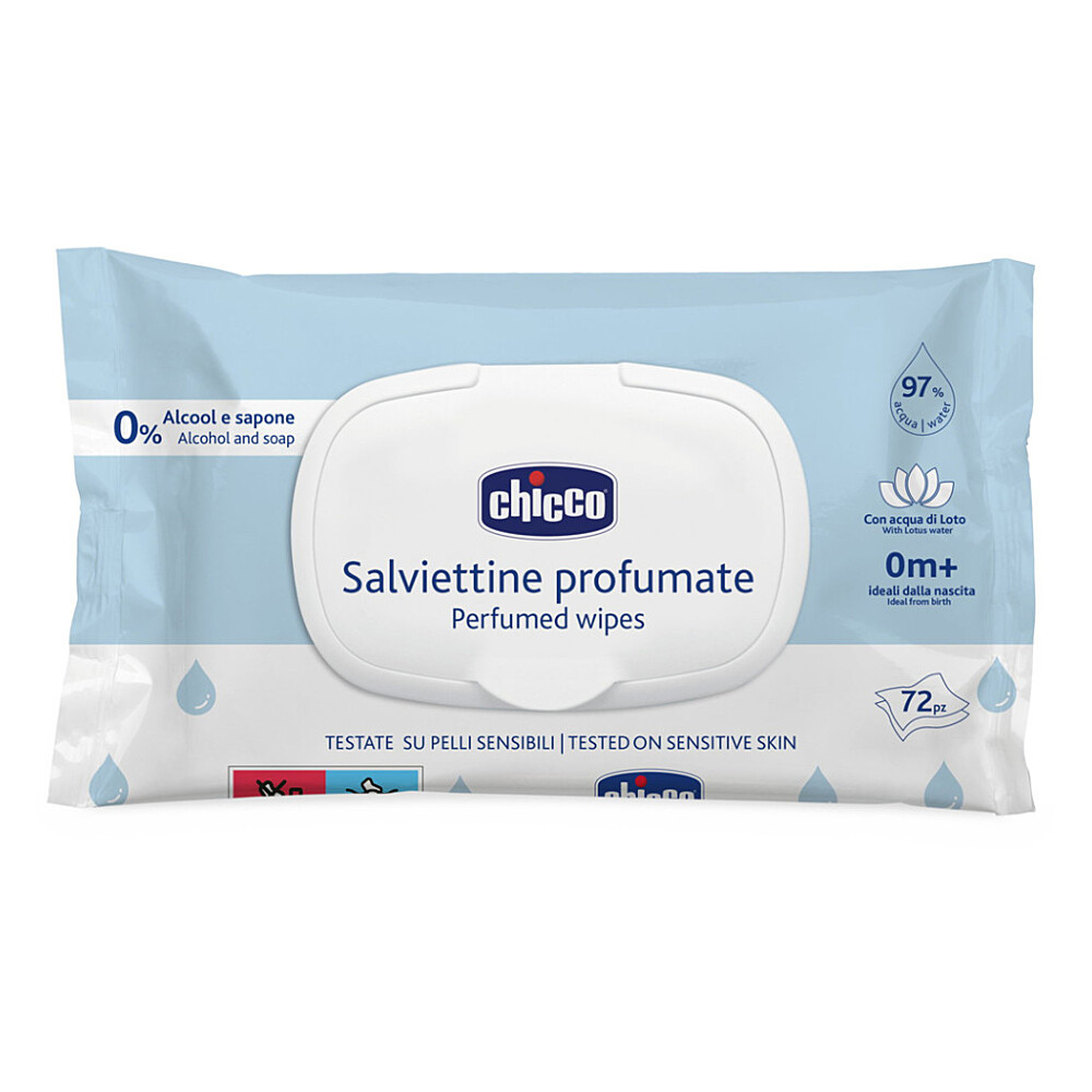 CHICCO Detské vlhčené obrúsky jemne parfumované 72 kusov