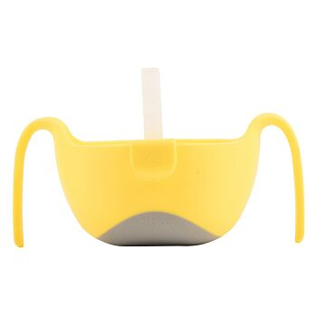 B.BOX Miska so slamkou XL žltá 500 ml (Detské jedálenské súpravy)