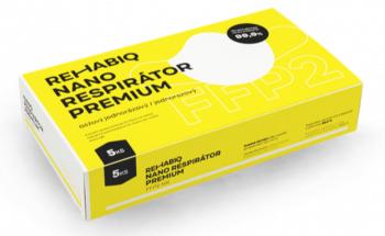 REHABIQ Premium české nano respirátory s účinnosťou 12 hodín 5 kusov