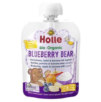 HOLLE BIO Blueberry bear detské ovocné pyré s jogurtom 85 g