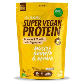 ISWARI Super vegan protein Banán a vanilka BIO 350 g