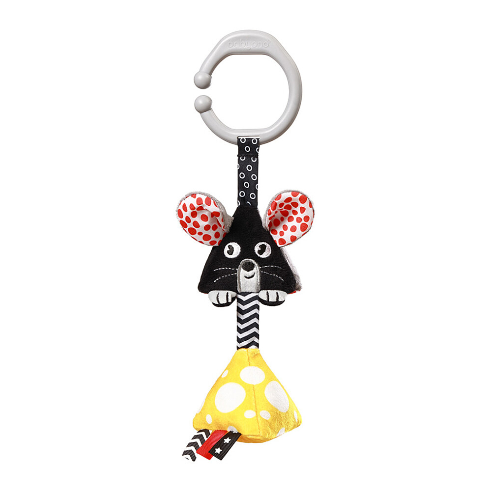 BABYONO Hračka závesná kontrastná na C krúžku mouse