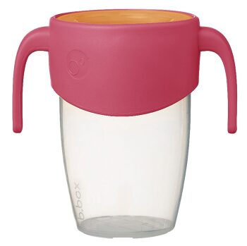 B.BOX 360° netečúci učiaci hrnček ružový/oranžový 250 ml (Hrnčeky a pítka pre deti) - Netečúci - obrázok 2/4