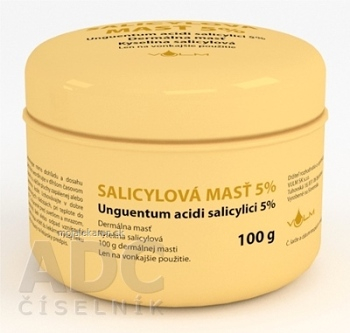 Unguentum acidi salicylici 5 % ung der (téglik PE) 1x100 g