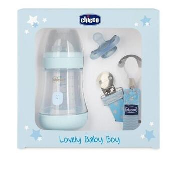 CHICCO Set darčekový perfect5 chlapec 3 ks (Dojčenské fľaše) - Elastické, Denné, Hygienické, Na dojčenské fľaše, Ostatné, Iné, Pružné, Omývateľný, Nočné, Opakované použitie