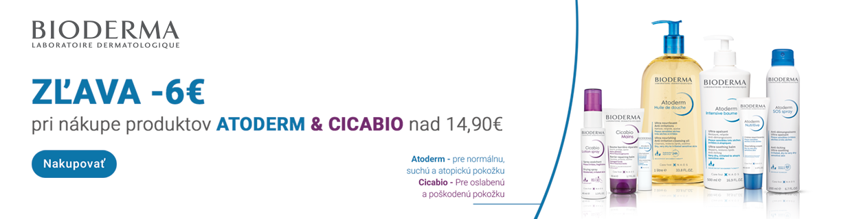 Bioderma so ZĽAVOU 6 € pri nákupe nad 14,90 €