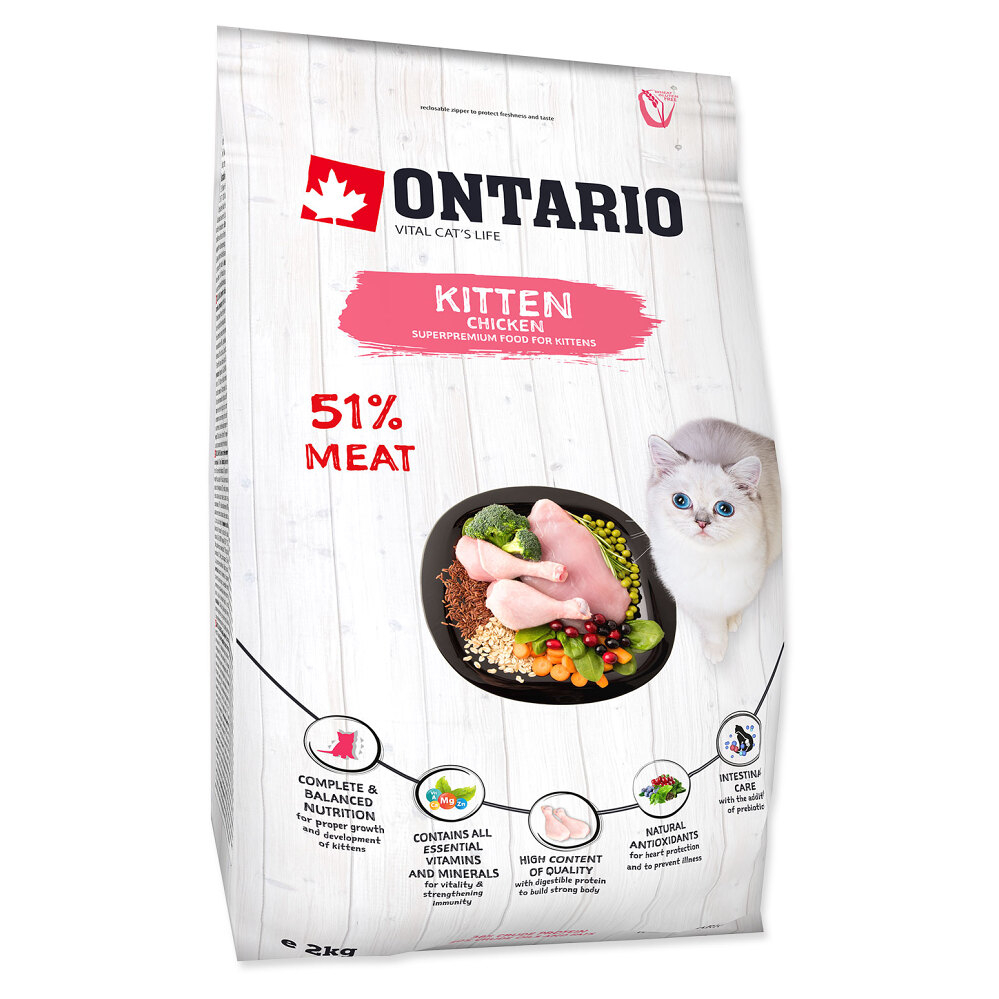 E-shop ONTARIO Kitten chicken granule pre mačky 1 ks, Hmotnosť balenia (g): 6,5 kg