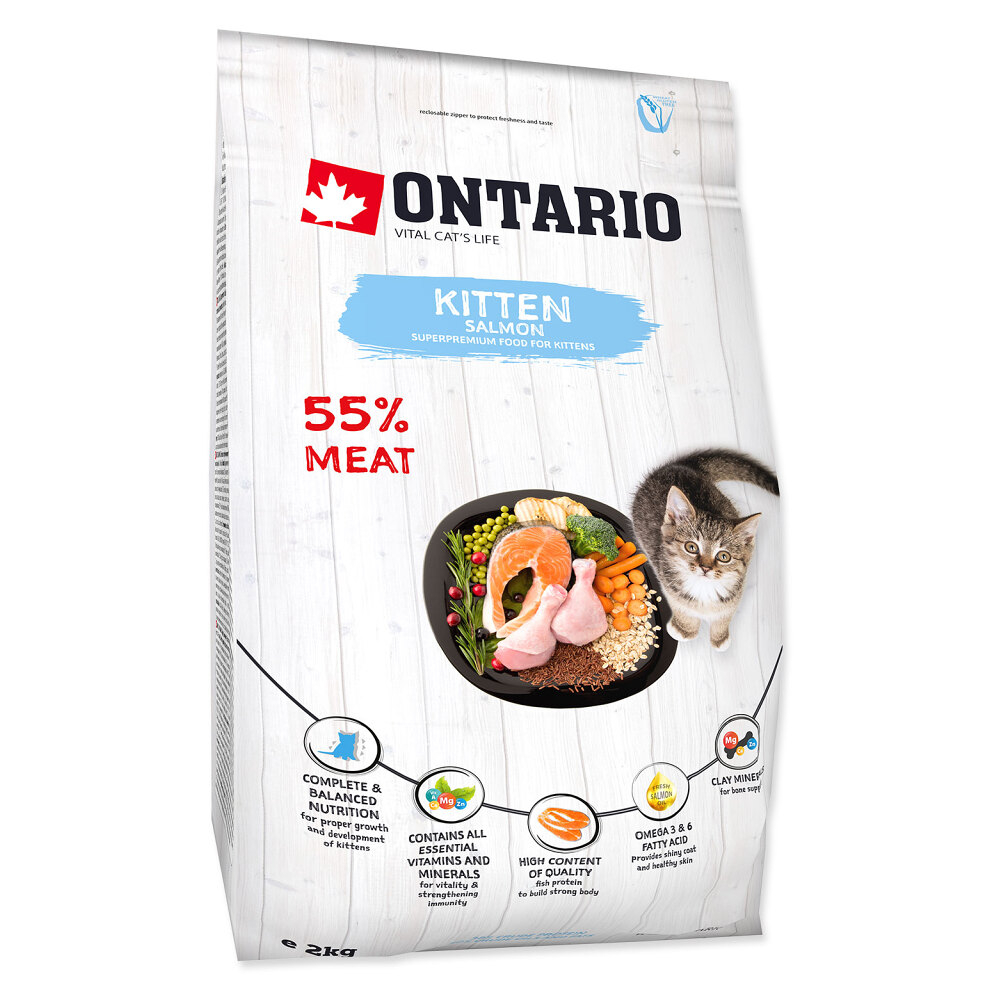E-shop ONTARIO Kitten salmon granule pre mačky 2 kg