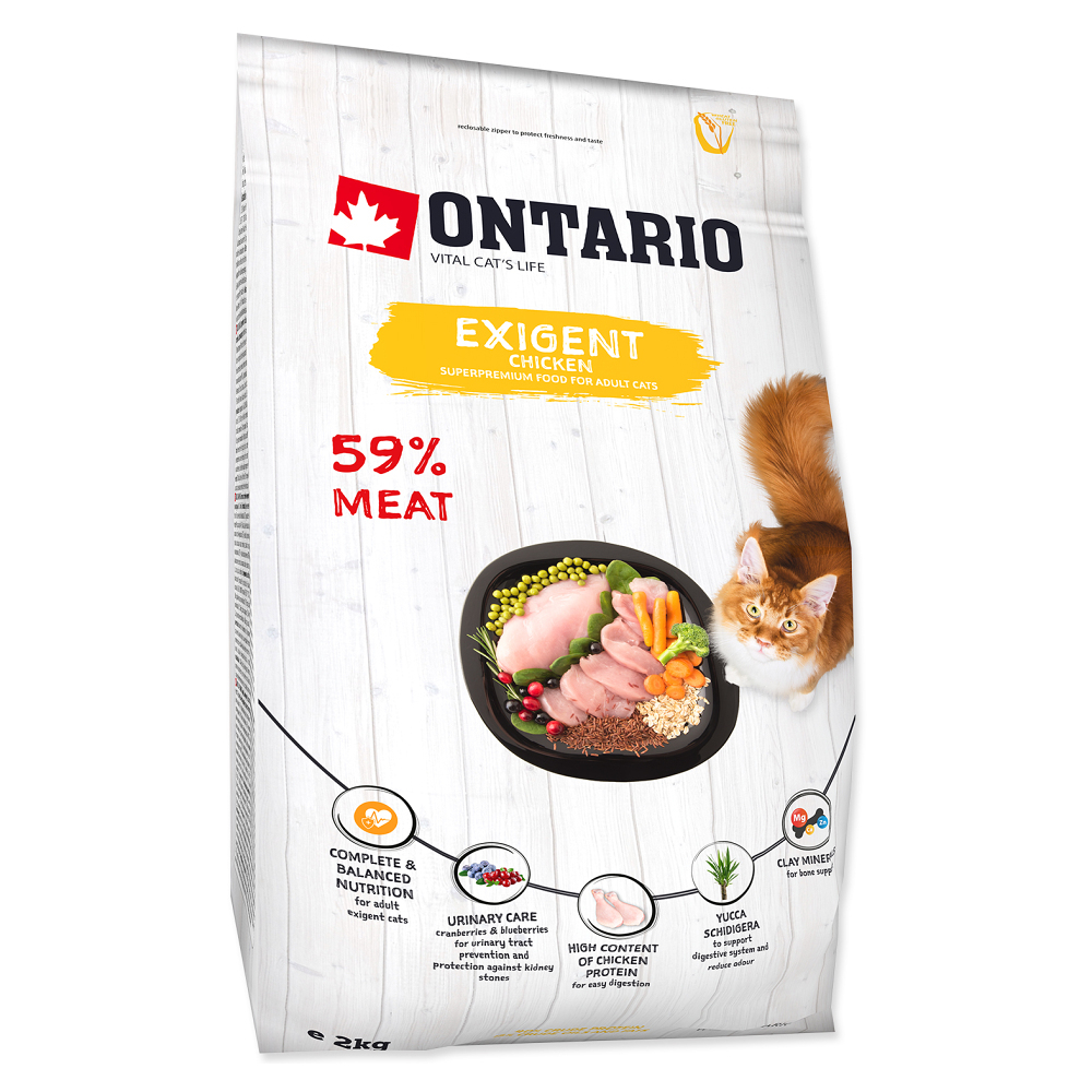E-shop ONTARIO Cat Exigent granule pre mačky 1 ks, Hmotnosť balenia (g): 2 kg