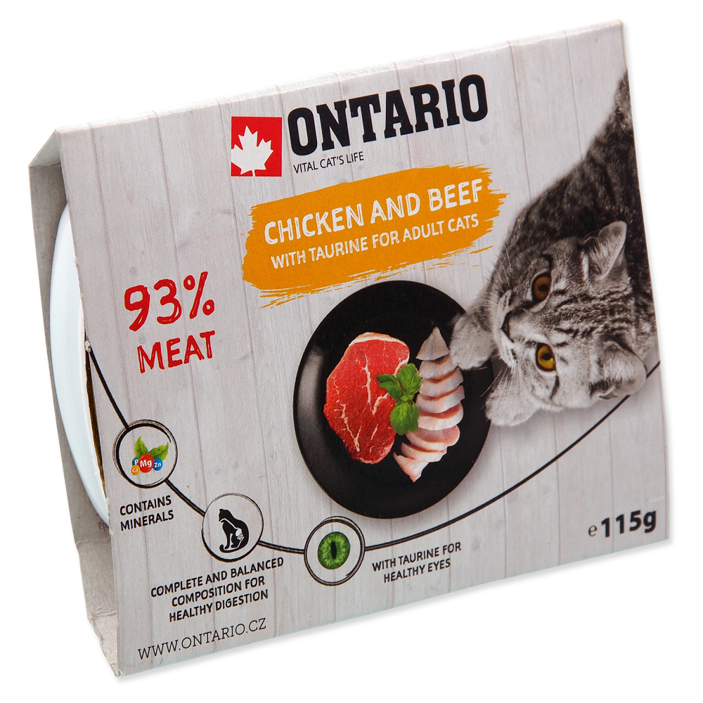 E-shop ONTARIO Vanička kuracia s hovädzím a taurínom pre mačky 115 g