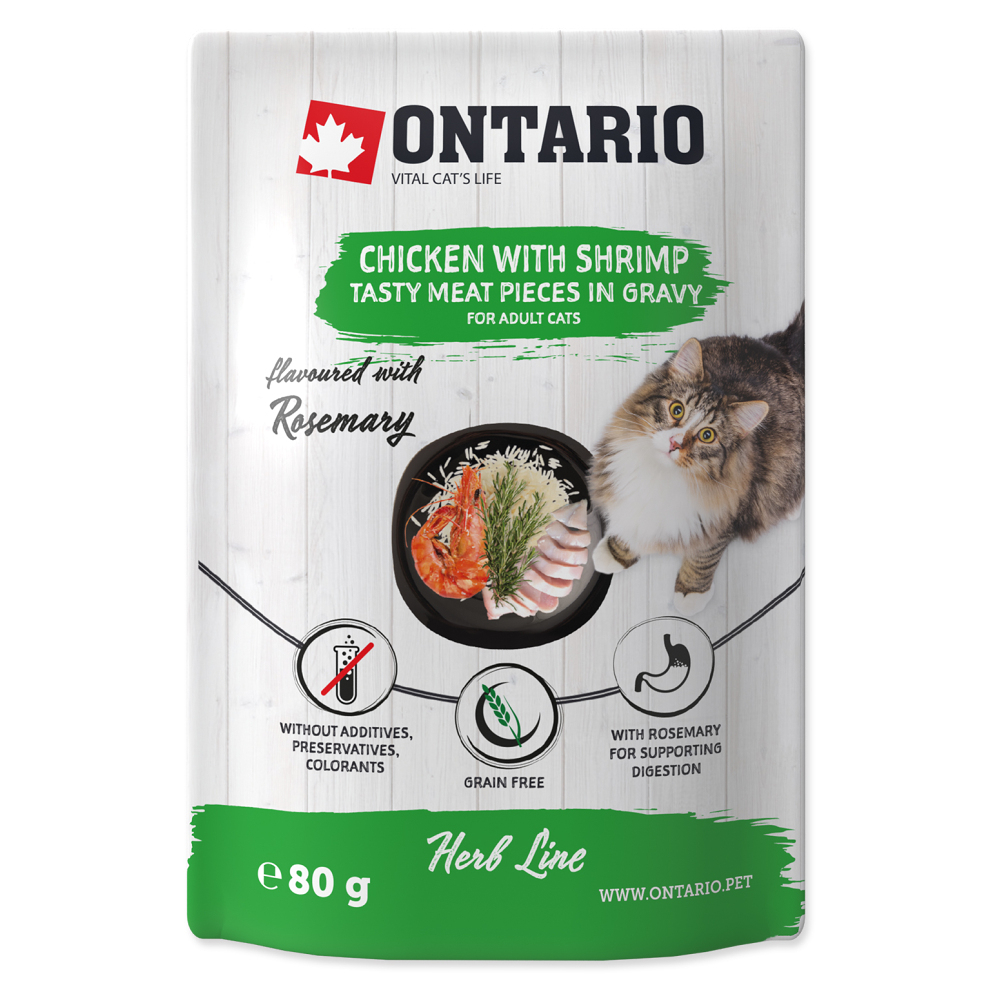 E-shop ONTARIO Vrecko kuracie s krevetami v omáčke 80 g