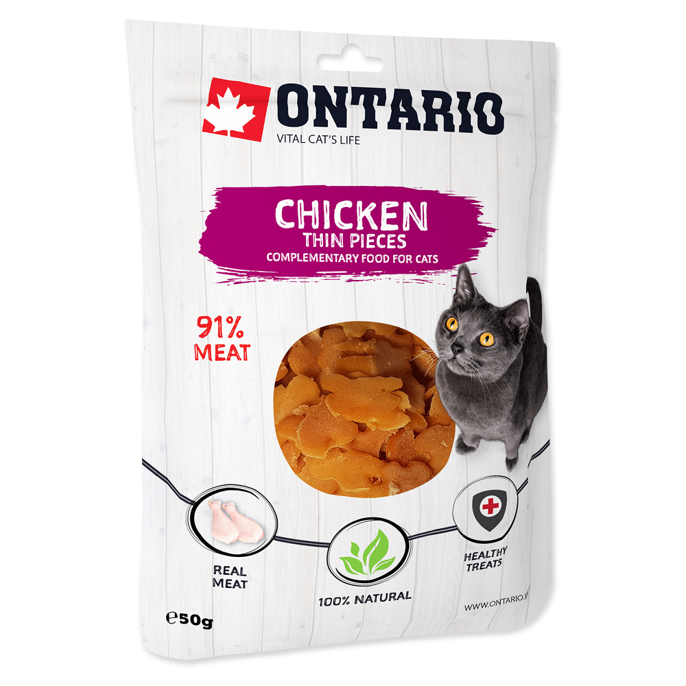 E-shop ONTARIO Kuracie tenké kúsky pre mačky 50 g