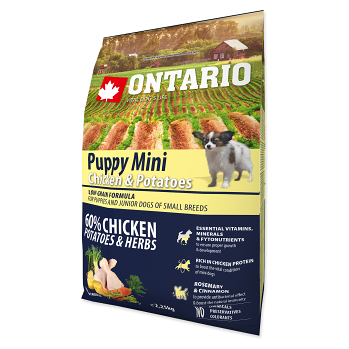 ONTARIO Puppy Mini Chicken & Potatoes granule pre šteňatá 1 ks, Hmotnosť balenia (g): 750 g