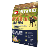 ONTARIO Dog Adult Mini chicken & potatoes granule pre psov 1 ks, Hmotnosť balenia (g): 2,25 kg