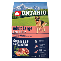 ONTARIO Dog Adult large beef & rice granule pre psov 2,25 kg