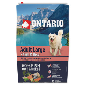 ONTARIO Dog Adult large fish & rice granule pre psov 2,25 kg (Granule pre psov) - Hypoalergénny