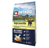ONTARIO Dog Mini Weight control turkey & potatoes granule pre psov 1 ks, Hmotnosť balenia (g): 6,5 kg