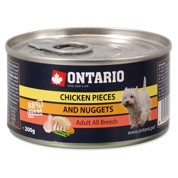 ONTARIO Konzerva kuracie kúsky a nugetky 200 g (Konzervy pre psov)