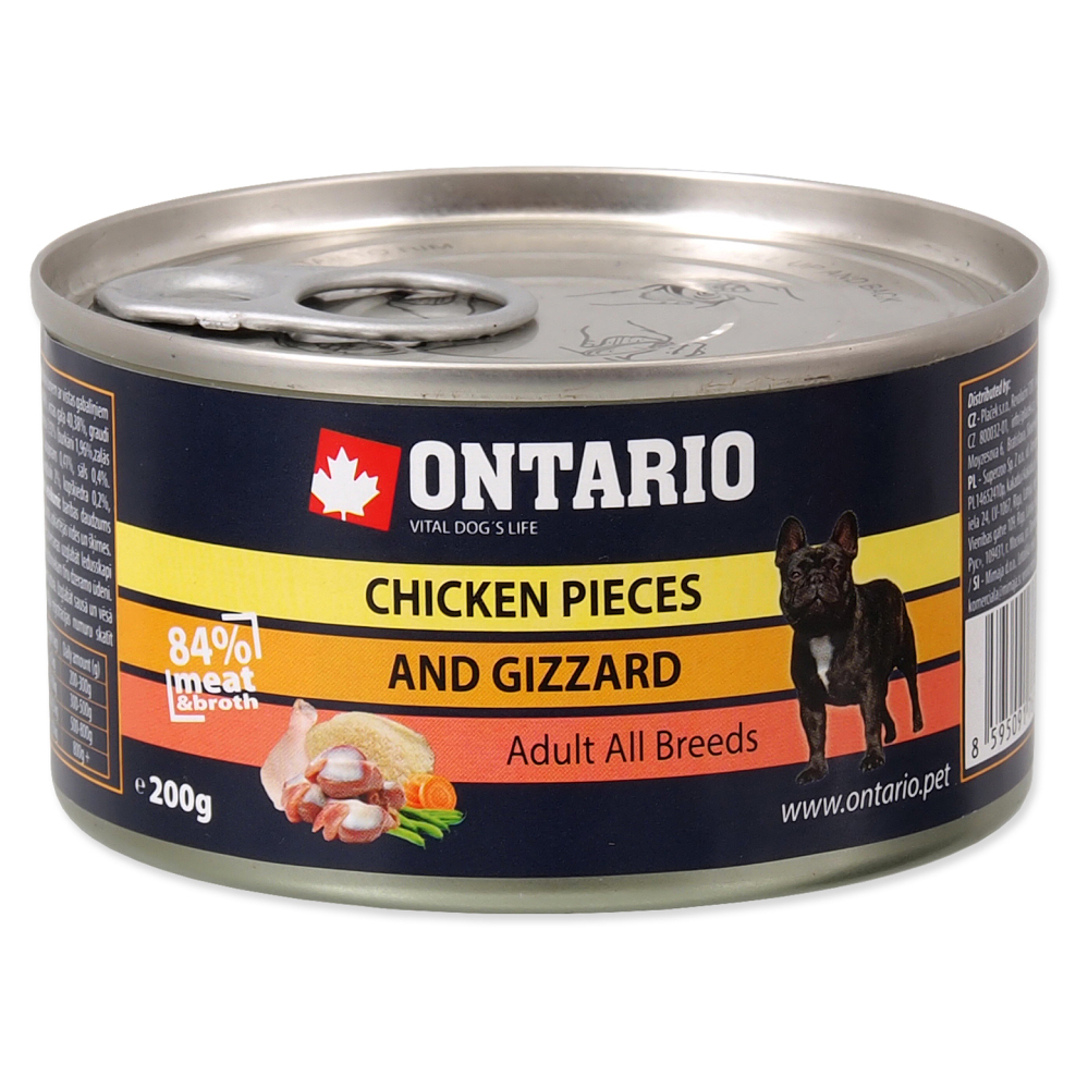 E-shop ONTARIO Konzerva kuracie kúsky a žalúdky 200 g