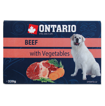 ONTARIO Vanička hovädzia so zeleninou 320 g (Kapsičky a paštéty pre psov)
