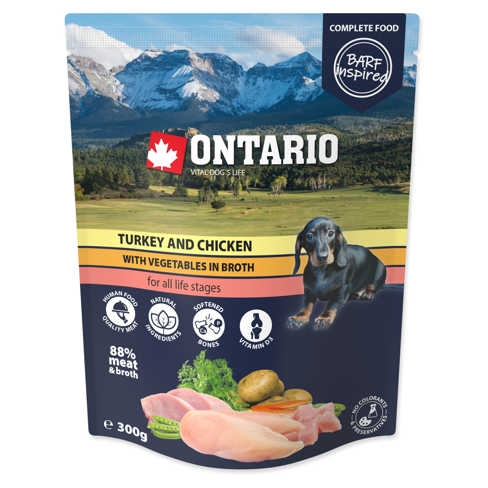 E-shop ONTARIO Vrecko morčacie a kuracie so zeleninou vo vývare 300 g