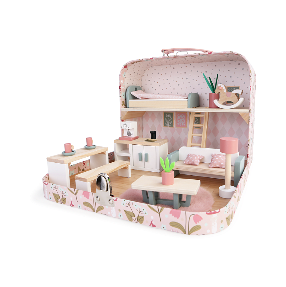 E-shop 2KIDS TOYS Domček pre bábiky v kufríku kuchyne 22 kusov