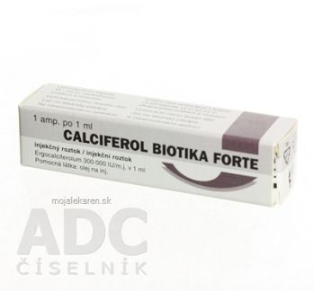 CALCIFEROL BIOTIKA FORTE sol inj 7,5 mg/ml (amp.skl.hnedá) 1x1 ml (Lieky na predpis)