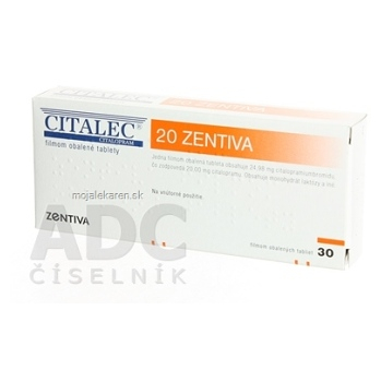 CITALEC 20 Zentiva tbl flm 20 mg (blis.) 1x30 ks (Lieky na predpis)
