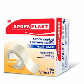 3M™ SPOFAPLAST 732 Fixačná náplasť z netkanej textílie 2,5 cm x 5 m (Cívkové náplasti) - obrázok 2/3