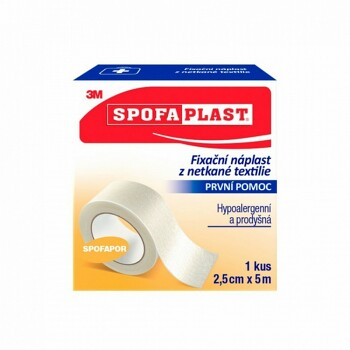3M™ SPOFAPLAST 732 Fixačná náplasť z netkanej textílie 2,5 cm x 5 m (Cívkové náplasti) - obrázok 3/3