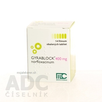 GYRABLOCK 400 mg tbl flm (fľ.PE) 1x14 ks (Lieky na predpis)