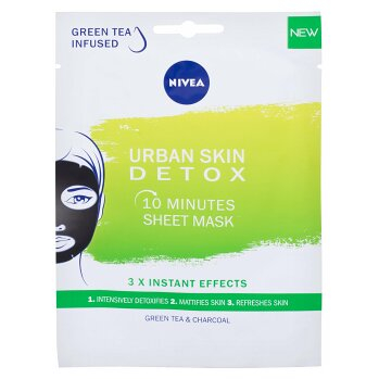 NIVEA Urban skin detox 10 minutes sheet mask pleťová maska 1 kus