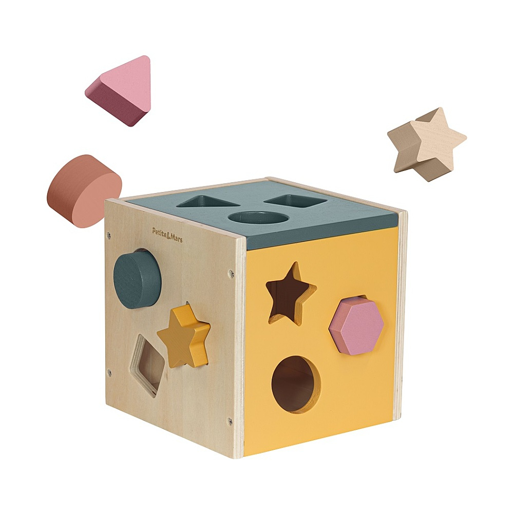 PETITE&MARS Hračka triediaca Gravity Wood of Mars Aurora Pink 12m+