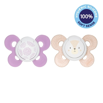 CHICCO Cumlík Physio Comfort silikónové 6-16m dievča bodky/líška 2 ks (Cumlíky 6 - 18 - mesiacov) - Upokojujúci, Elastické, Denné, Hygienické, Ostatné, Iné, Pružné, Ružové, Extra tenké, Omývateľný, Nočné, Svietiaci, Opakované použitie