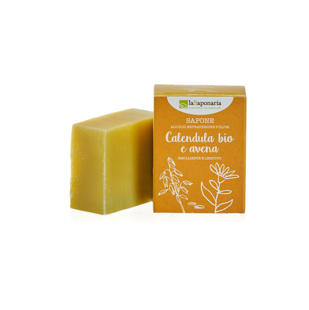 E-shop LA SAPONARIA Tuhé olivové mydlo BIO Nechtík a ovos 100 g