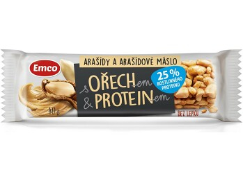 EMCO Tyčinka s orechom a proteínom Arašidy a arašidové maslo 40 g