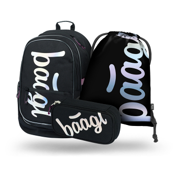 BAAGL Set 3 core metallic holo batoh, peračník a vrecko ()