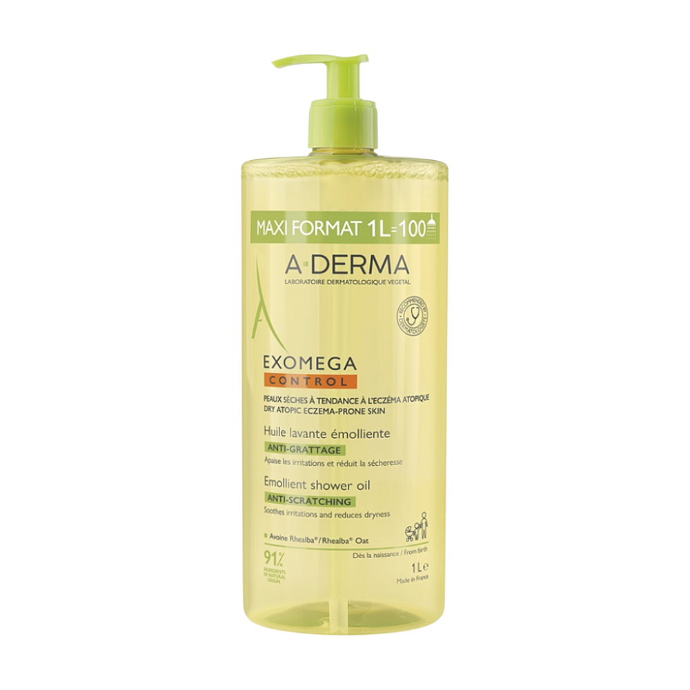 A-DERMA EXOMEGA CONTROL Sprchový olej pre suchú kožu so sklonom k atopii 1000ml kúpite na Mojalekaren.sk