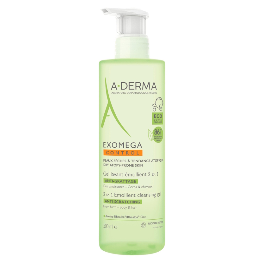 A-DERMA Exomega Control Zvláčňujúci mycí gel 2v1 500 ml kúpite na Mojalekaren.sk