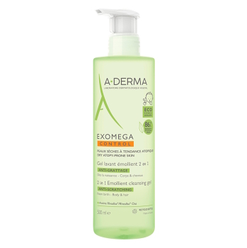 A-DERMA Exomega Control Zvláčňujúci mycí gel 2v1 500 ml (Dermokozmetika pre deti) - Dermokozmetika