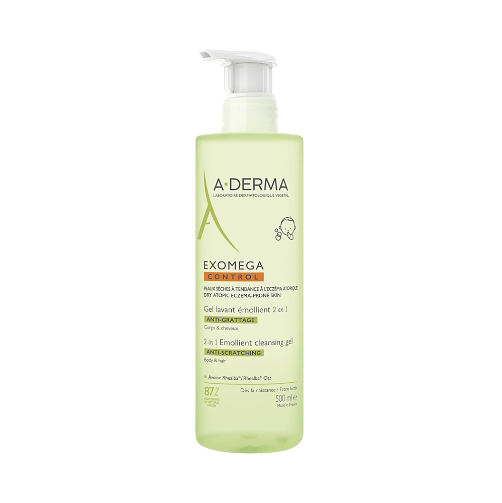 E-shop A-DERMA Exomega Control Zvláčňujúci mycí gel 2v1 500 ml