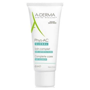 A-DERMA Phys-AC Global Starostlivosť k akné 40 ml (Dermokozmetika pleťové krémy) - Dermokozmetika, Upokojujúci
