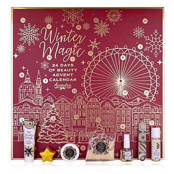 ACCENTRA Adventný kalendár Winter Magic Bordeaux 24 kusov (Kozmetické balíčky)