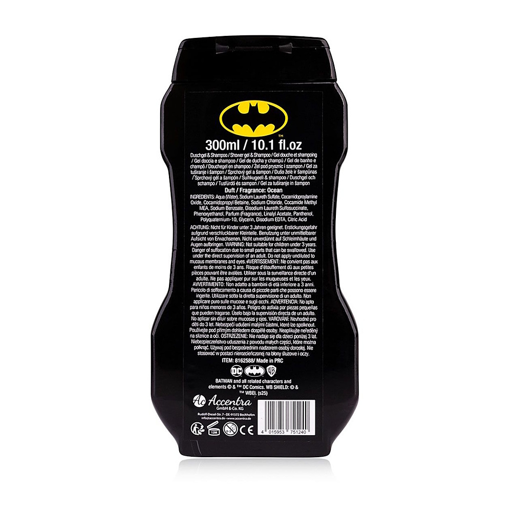 E-shop ACCENTRA Batmobile 2v1 šampón a sprchový gél mora 300 ml