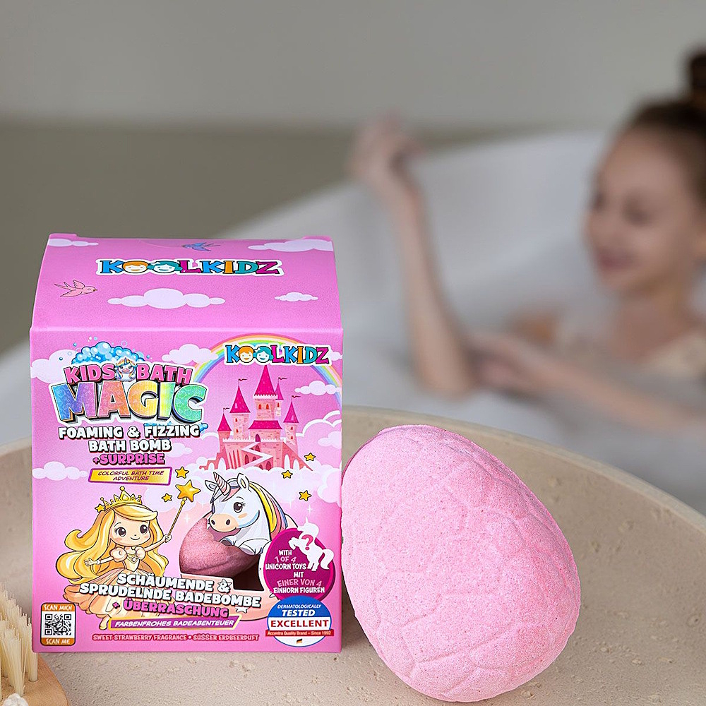 ACCENTRA KOOLKIDZ Kúpeľová bomba penivá jednorožec jahoda 160 g