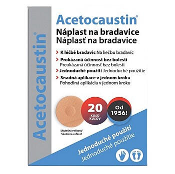 ACETOCAUSTIN Náplasť na bradavice 20 kusov (Lieky na bradavice)