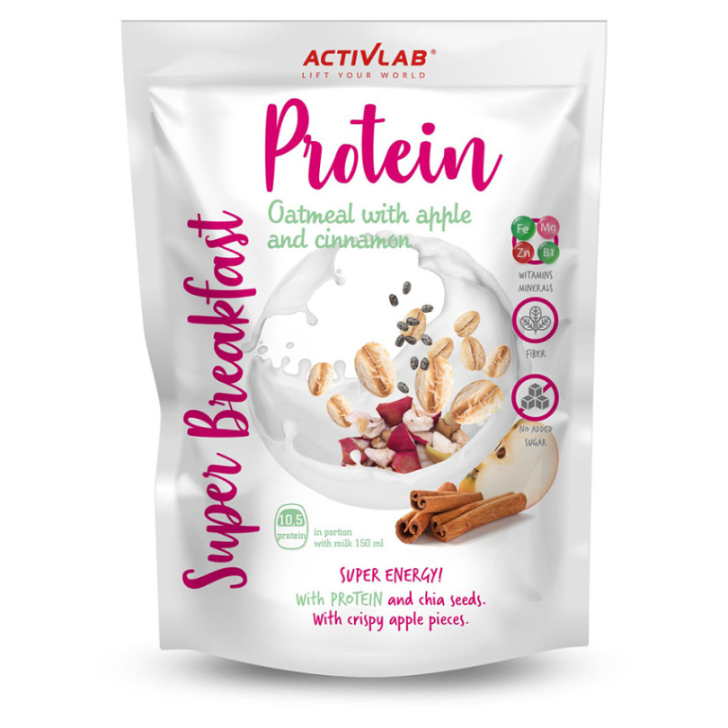 ACTIVLAB Super proteín breakfast ovsená kaša s jablkami a škoricou 300 g
